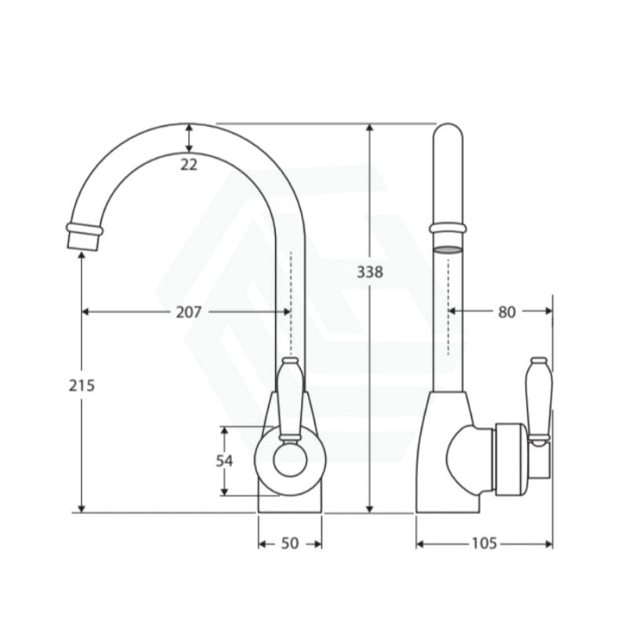 G#2(Gold) Fienza Eleanor Gooseneck Sink Mixer Urban Brass/Multi-Colour Swivel Mixers