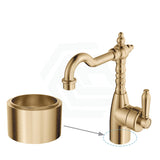 G#2(Gold) Fienza Eleanor Shepherds Crook Basin Mixer Urban Brass / Brushed Gold Short Mixers