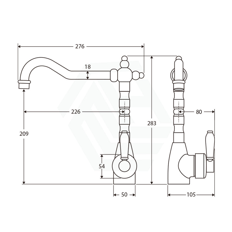 G#2(Gold) Fienza Eleanor Shepherds Crook Sink Mixer Urban Brass / Swivel Mixers