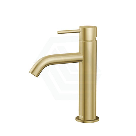 G#2(Gold) Fienza Kaya Curved Basin Mixer Multi-Colour Brushed Gold Short Mixers