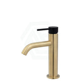 G#2(Gold) Fienza Kaya Curved Basin Mixer Multi-Colour Matt Black Brushed Gold Short Mixers