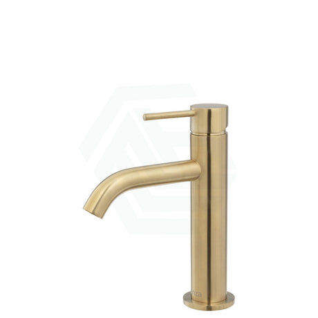 G#2(Gold) Fienza Kaya Curved Basin Mixer Multi-Colour Brushed Gold Short Mixers