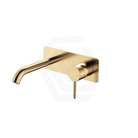 G#2(Gold) Fienza Kaya Urban Brass Basin/Bath Wall Mixer Dress Kit Only Rectangular Plate 160Mm