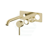 G#2(Gold) Fienza Kaya Urban Brass Basin/Bath Wall Mixer Dress Kit Only Rectangular Plate 200Mm