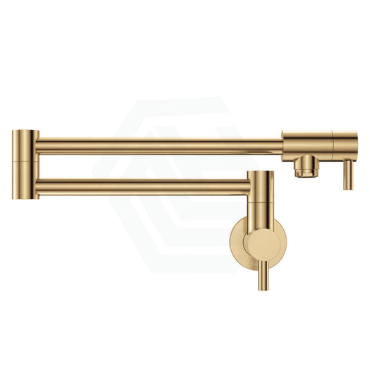 G#2(Gold) Fienza Kaya Urban Brass Extendable Arm Kitchen Pot Filler Mixer Cold Water Only Pull Out