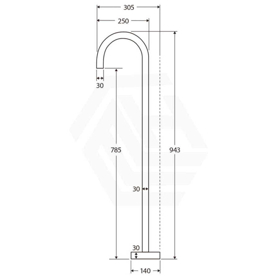 G#1(Gold) Fienza Kaya Urban Brass Floor Mounted Bath Outlet Round Mixers