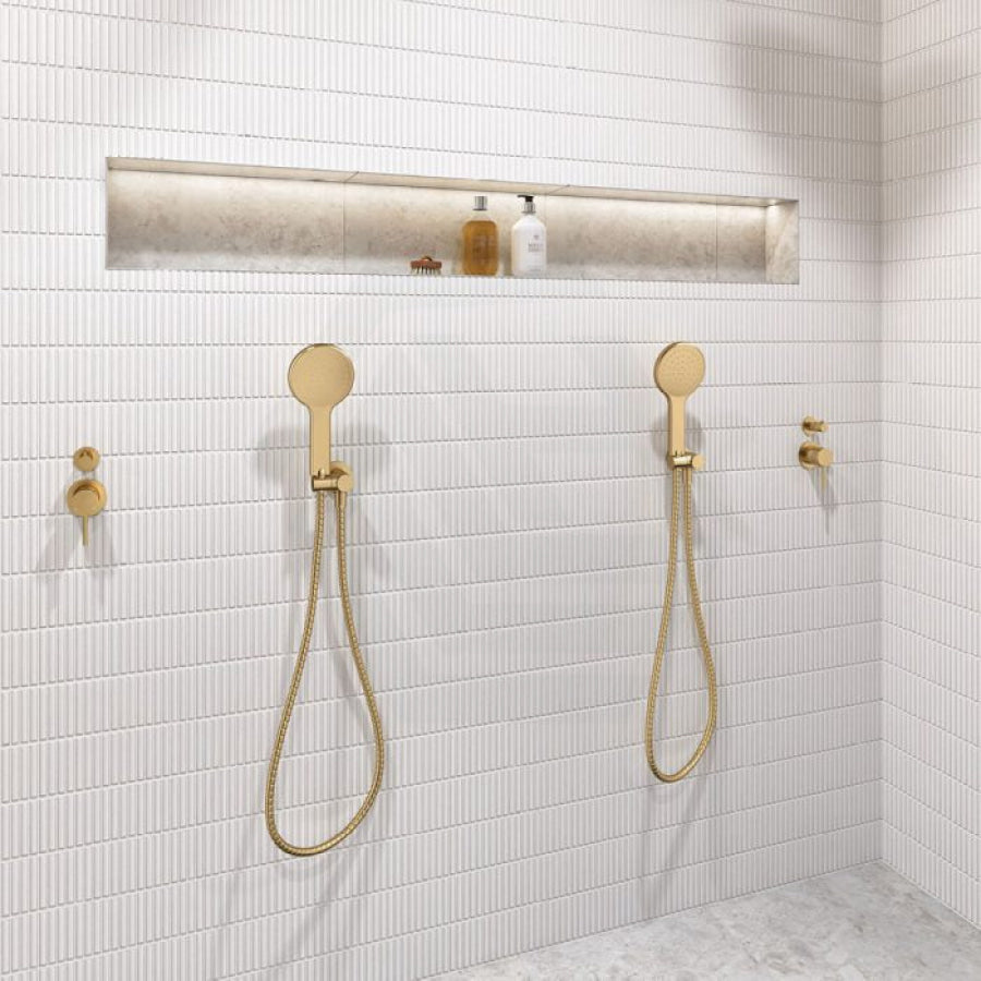 G#2(Gold) Fienza Kaya Urban Brass Hand Shower With Round Plate Handheld Sets