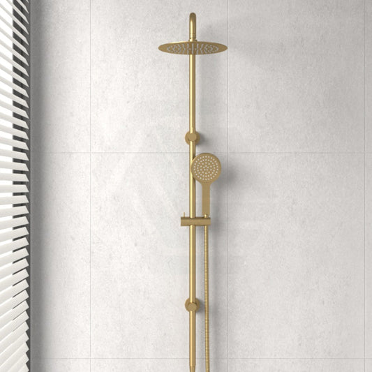 G#2(Gold) Fienza Kaya Urban Brass Twin Shower Top Water Inlet Showers