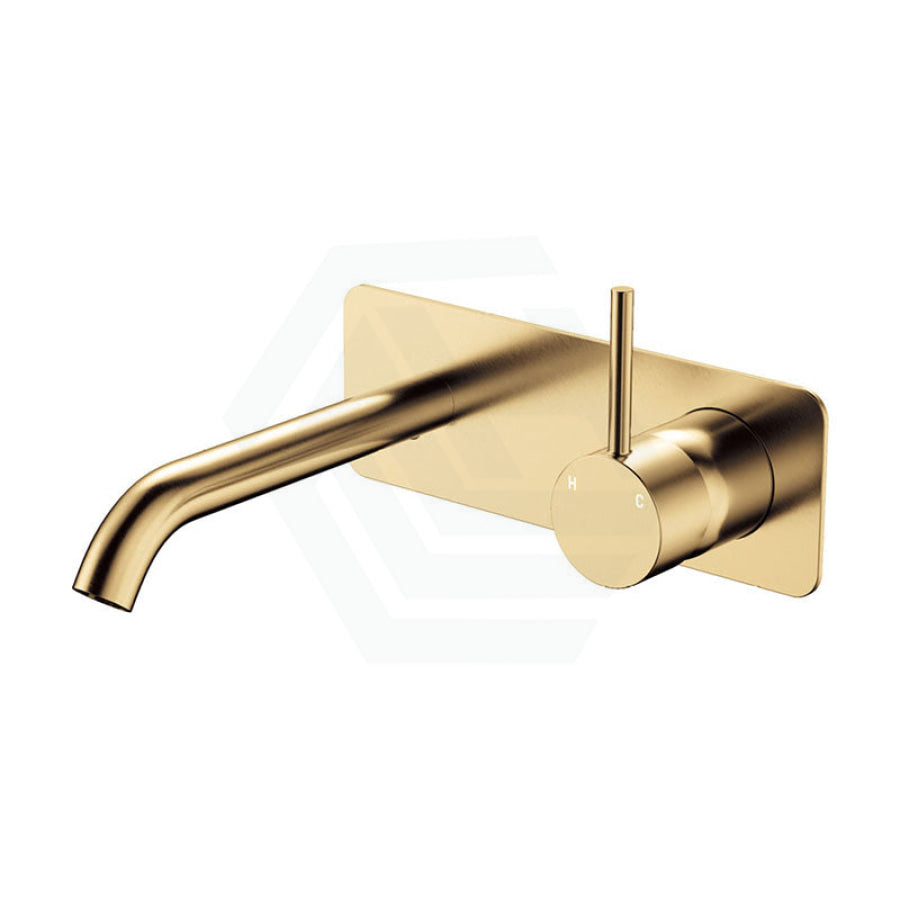 Fienza Kaya Urban Brass Basin/Bath Wall Mixer with Spout Square Plate