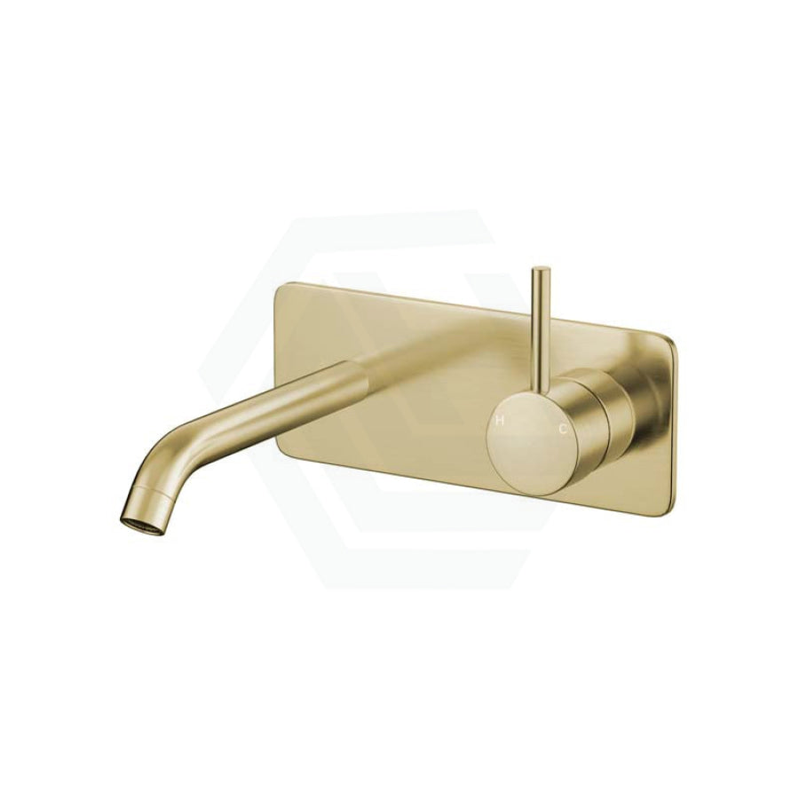 G#2(Gold) Fienza Kaya Urban Brass Up Basin/Bath Wall Mixer With Spout Square Plate Black Mixers With