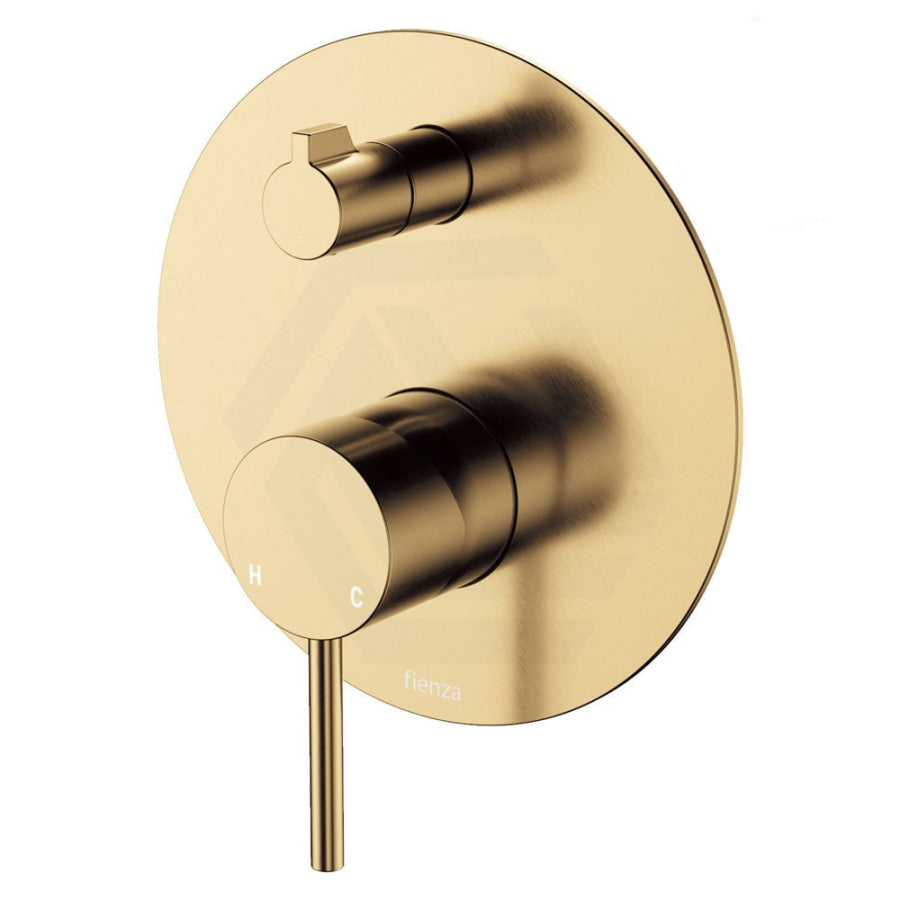 G#2(Gold) Fienza Kaya Urban Brass Wall Diverter Mixer Dress Kit Large Round Plate Brushed Gold