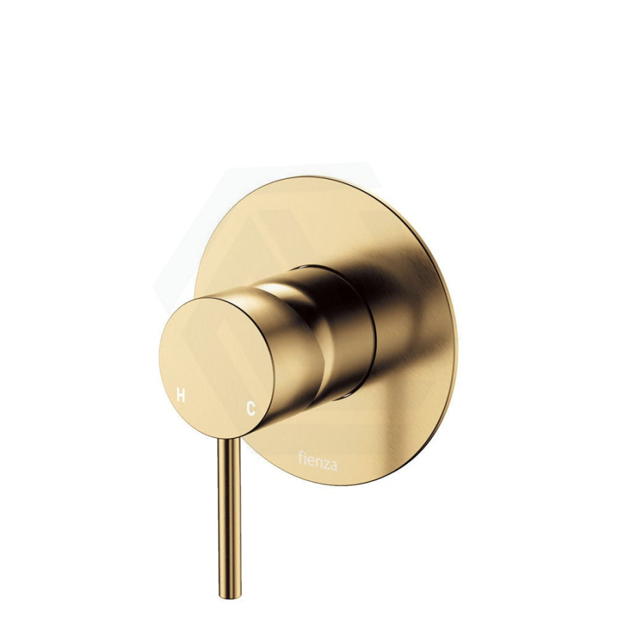 G#2(Gold) Fienza Kaya Urban Brass Wall Mixer Dress Kit Large Round Plate Brushed Gold Mixers