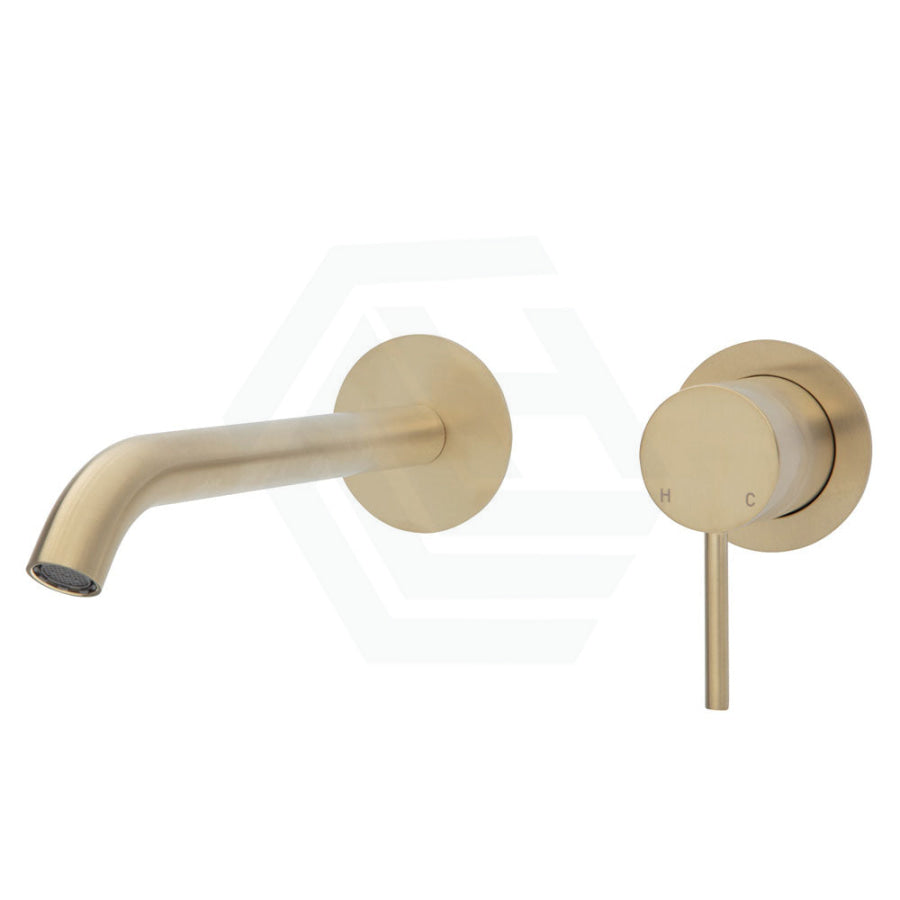 G#2(Gold) Fienza Kaya Wall Basin Bath Mixer Set 200Mm Multi-Colour Brushed Gold Bath/Basin Tap Sets