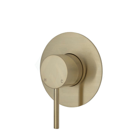 G#2(Gold) Fienza Kaya Wall Mixer Brushed Gold Large Round Plate Mixers