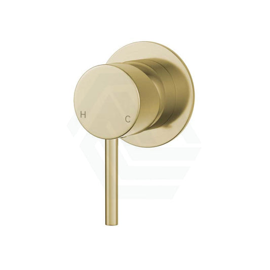 G#2(Gold) Fienza Kaya Wall Mixer Urban Brass Small Round Plate Matt Black Brushed Gold Mixers