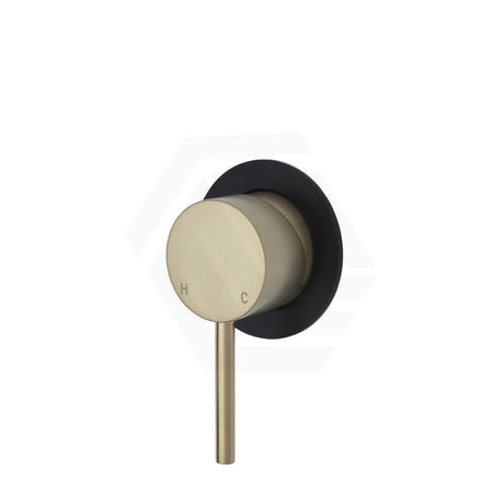 G#2(Gold) Fienza Kaya Wall Mixer Urban Brass Small Round Plate Matt Black Brushed Gold Mixers