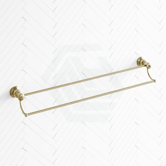 G#2(Gold) Fienza Lillian 810Mm Urban Brass Double Towel Rail Brushed Gold Rails