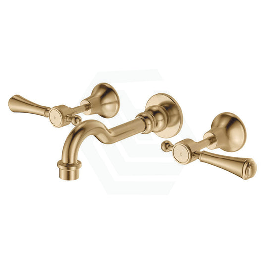 G#2(Gold) Fienza Lillian Lever Basin/Bath Wall Set Urban Brass Bath/Basin Tap Sets