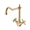 G#2(Gold) Fienza Lillian Shepherds Crook Sink Mixer Urban Brass Swivel Mixers