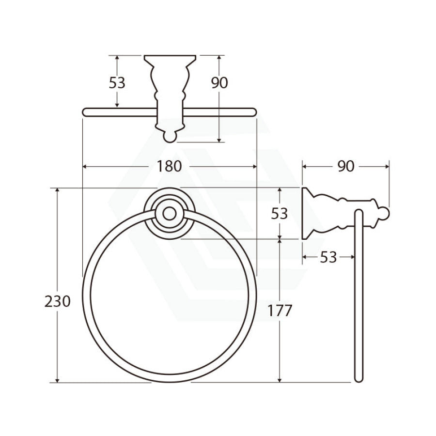 Fienza Lillian Towel Ring Urban Brass Brushed Gold Hand Holders