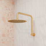 G#2(Gold) Fienza Round Urban Brass Fixed Gooseneck Shower Arm Arms