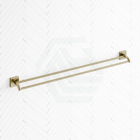 G#2(Gold) Fienza Sansa 900Mm Double Towel Rail Urban Brass Brushed Gold Rails