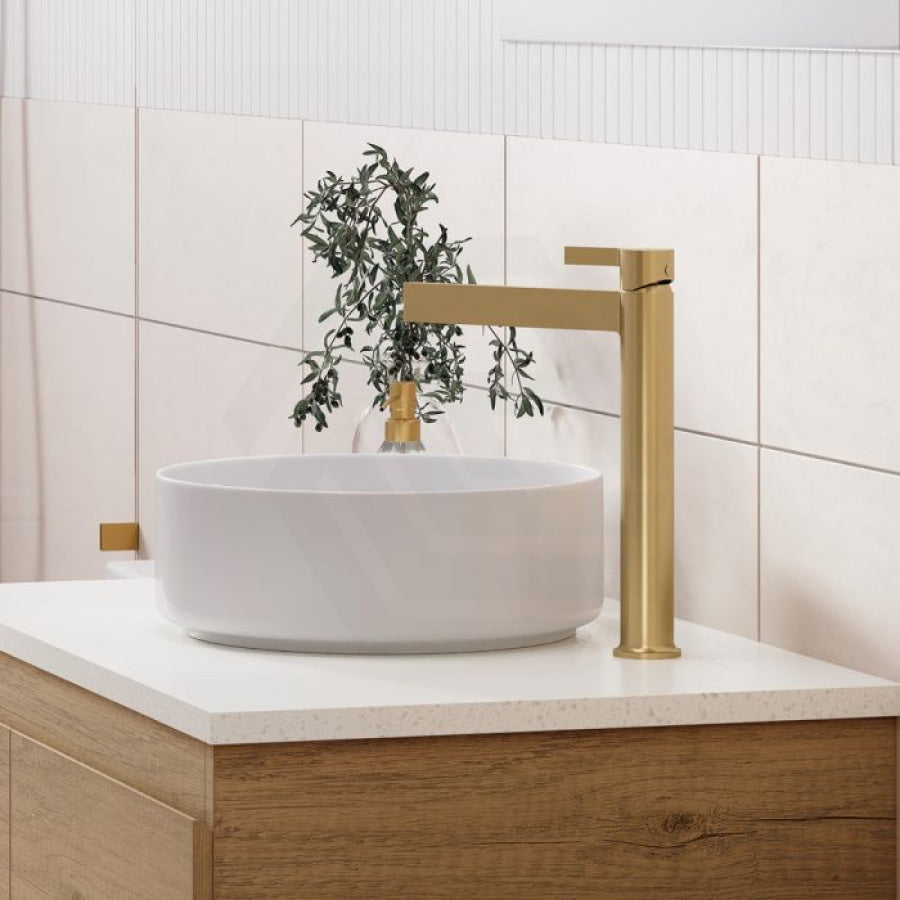 G#2(Gold) Fienza Sansa Tall Basin Mixer Urban Brass Solid Mixers