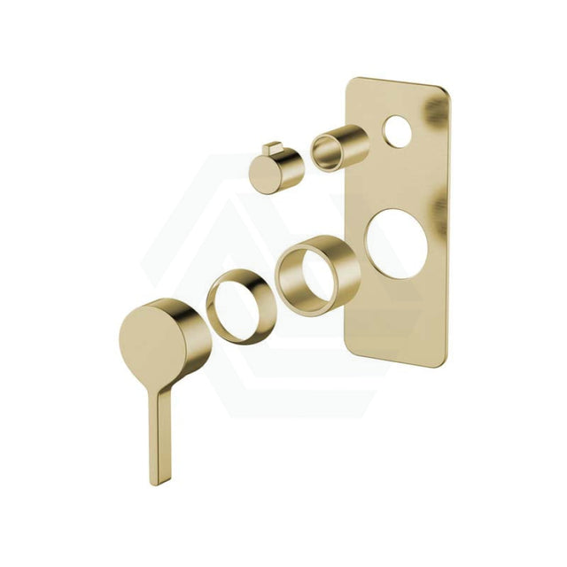 G#2(Gold) Fienza Sansa Urban Brass Wall Diverter Mixer Dress Kit Only Rectangular Plate