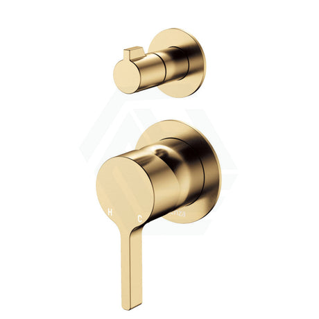 G#2(Gold) Fienza Sansa Urban Brass Wall Diverter Mixer Small Round Plates Dress Kit Only