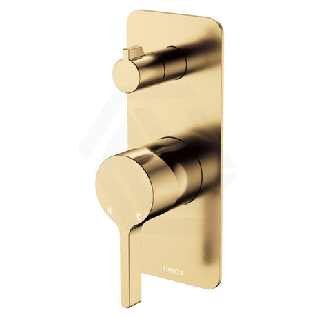 G#2(Gold) Fienza Sansa Urban Brass Wall Diverter Mixer Rectangular Plate Dress Kit Only