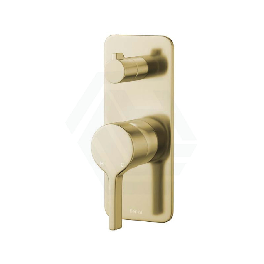 G#2(Gold) Fienza Sansa Urban Brass Wall Diverter Mixer Soft Square Plate Mixers With