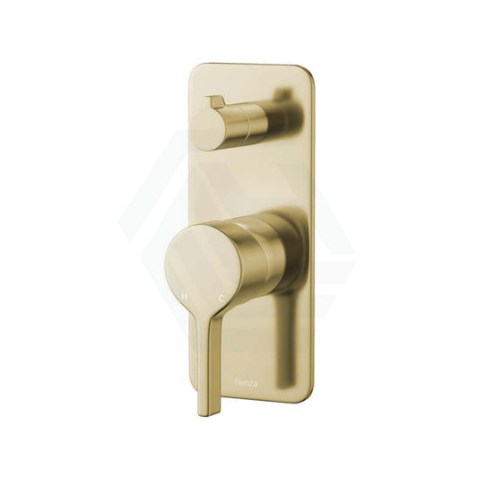 G#2(Gold) Fienza Sansa Urban Brass Wall Diverter Mixer Soft Square Plate Mixers With