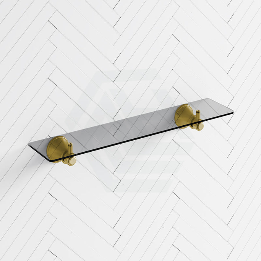 G#2(Gold) Ikon 500Mm Clasico Brushed Gold Glass Shelf Brass