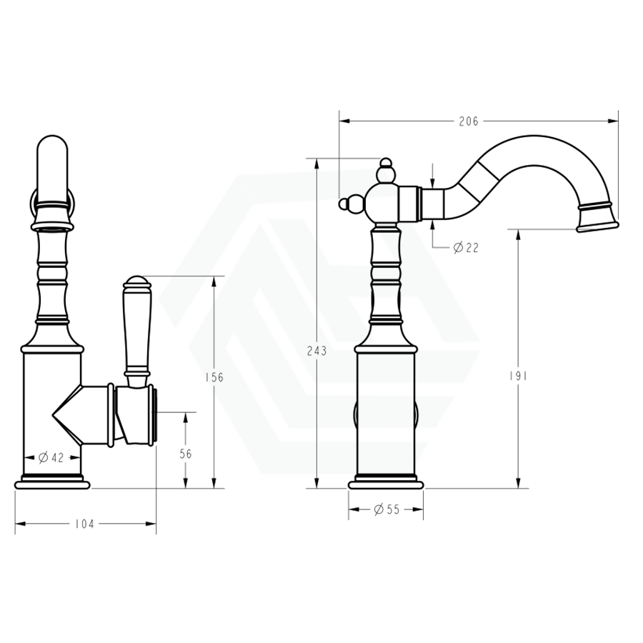 G#9(Gold) Ikon Clasico Brushed Gold Solid Brass Basin Mixer For Vanity And Sink Short Mixers