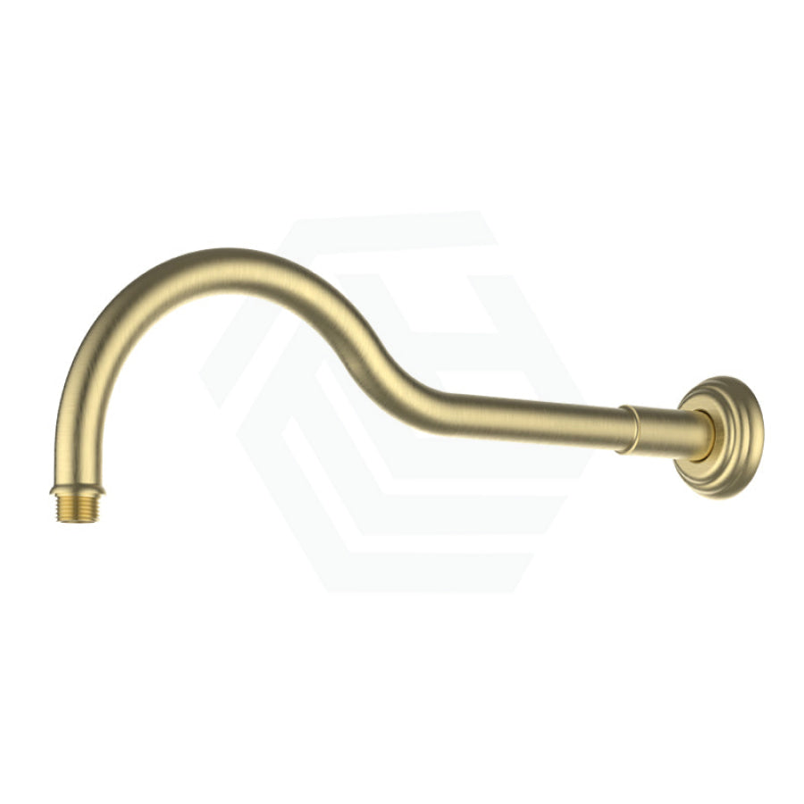 G#9(Gold) Ikon Clasico Round Brushed Gold Curved Shower Arm Brass Arms