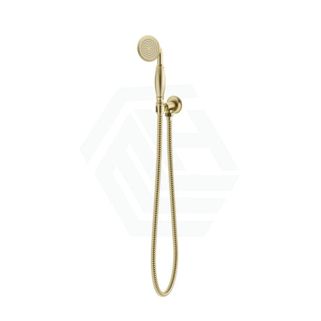 G#2(Gold) Ikon Clasico Round Brushed Gold Hand Shower On Wall Outlet Bracket Handheld Sets