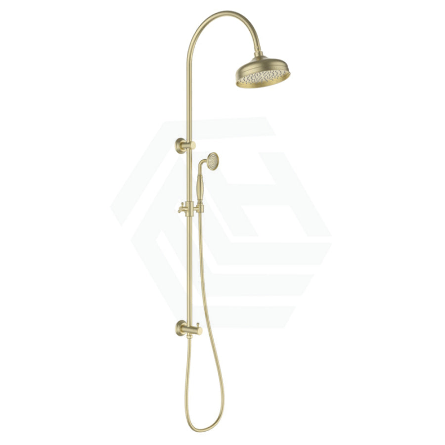 G#9(Gold) Clasico Round Brushed Gold Twin Shower Universal Water Inlet Brass Showers