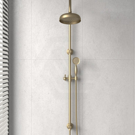 G#2(Gold) Ikon Clasico Round Brushed Gold Twin Shower Universal Water Inlet Brass Showers