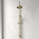 G#2(Gold) Ikon Clasico Round Brushed Gold Twin Shower Universal Water Inlet Brass Showers