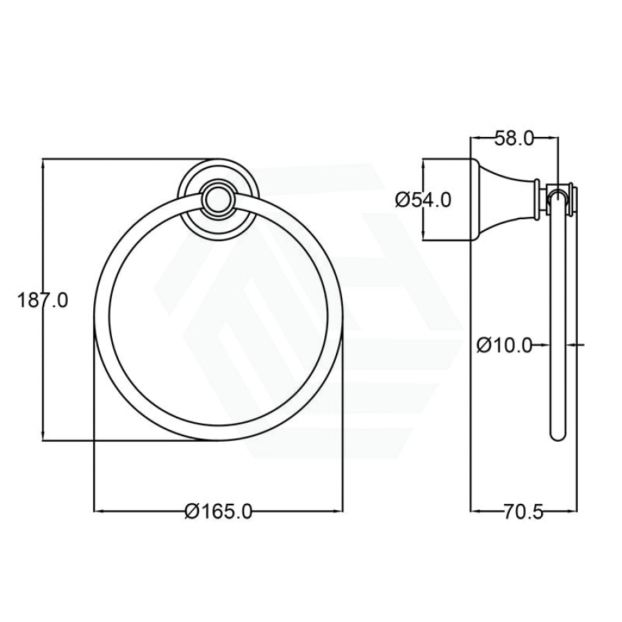 N#1(Nickel) Roundb Rushed Nickel Brushed Clasico Towel Ring Wall Mounted Hand Holders