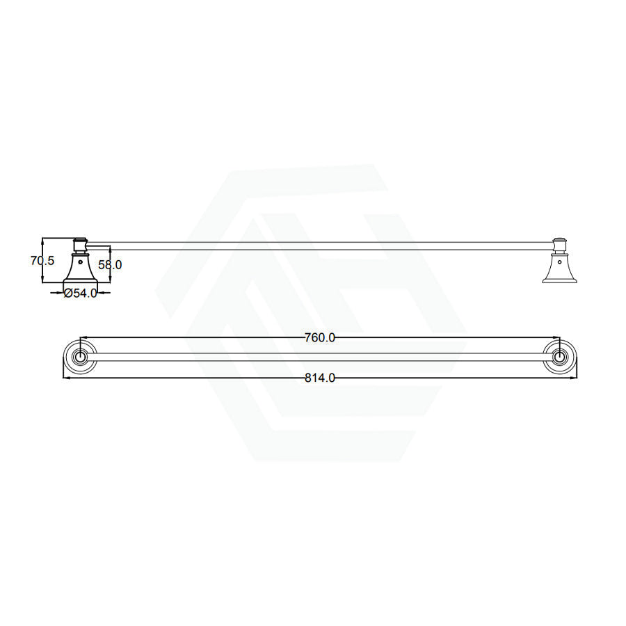 Ikon Clasico Single Towel Rail 600/800Mm Chrome Rails