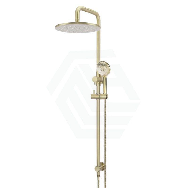 Meir 300Mm Round Pvd Tiger Bronze Twin Shower Station Universal Water Inlet 3 Functions Handheld