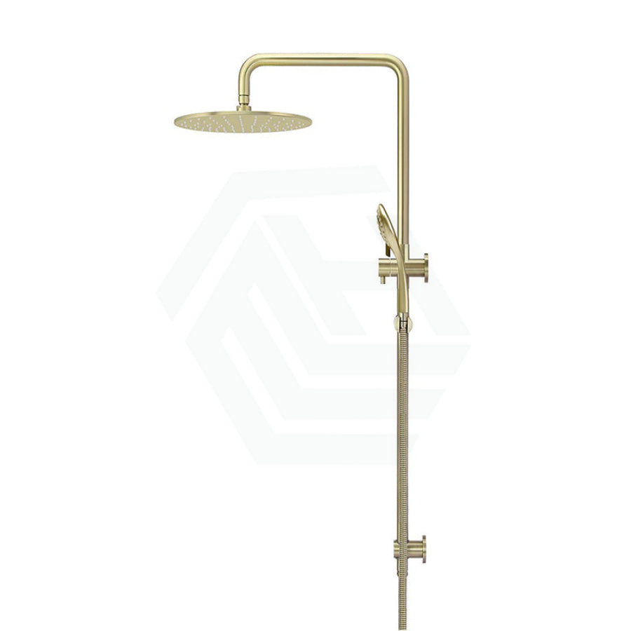 Meir 300Mm Round Pvd Tiger Bronze Twin Shower Station Universal Water Inlet 3 Functions Handheld