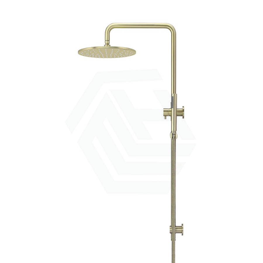 G#8(Gold) Meir 300Mm Round Pvd Tiger Bronze Twin Shower Station Universal Water Inlet Showers