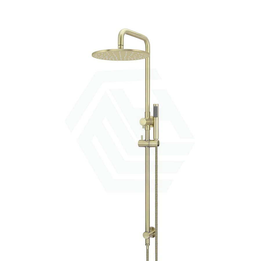 G#8(Gold) Meir 300Mm Round Pvd Tiger Bronze Twin Shower Station Universal Water Inlet Showers