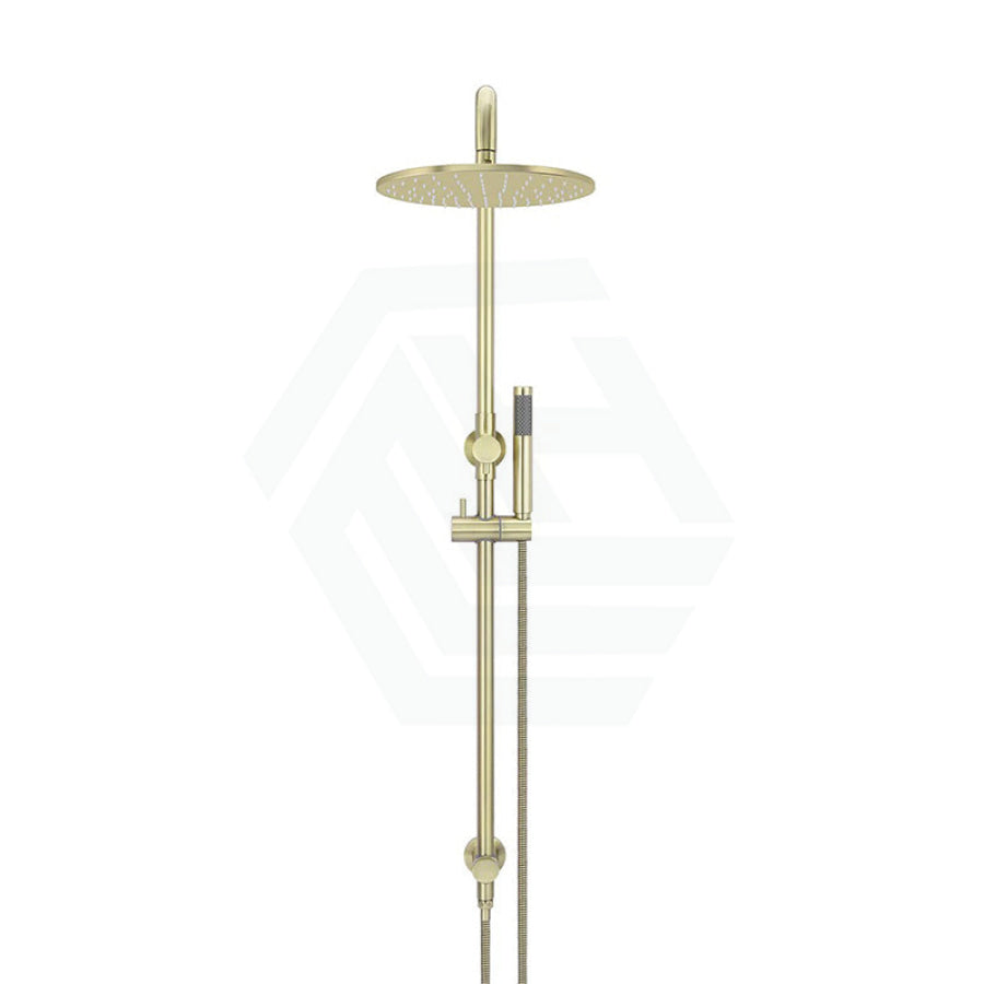 G#8(Gold) Meir 300Mm Round Pvd Tiger Bronze Twin Shower Station Universal Water Inlet Showers