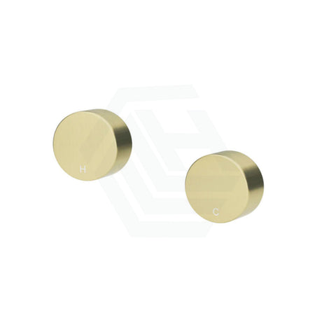 Meir Circular Wall Taps Quarter Turn Tiger Bronze Top Assemblies