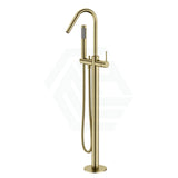 G#2(Gold) Meir Round Freestanding Bath Spout And Hand Shower Pvd Tiger Bronze Floor Mounted Mixers