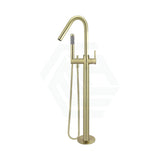 Meir Round Freestanding Bath Spout And Hand Shower Pvd Tiger Bronze Floor Mounted Mixers