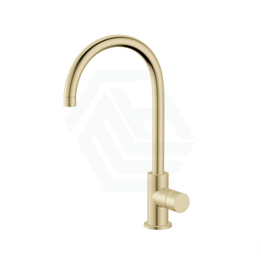 G#2(Gold) Meir Round Gooseneck 360¡Ã Swivel Kitchen Mixer Tap With Pinless Handle Pvd Tiger